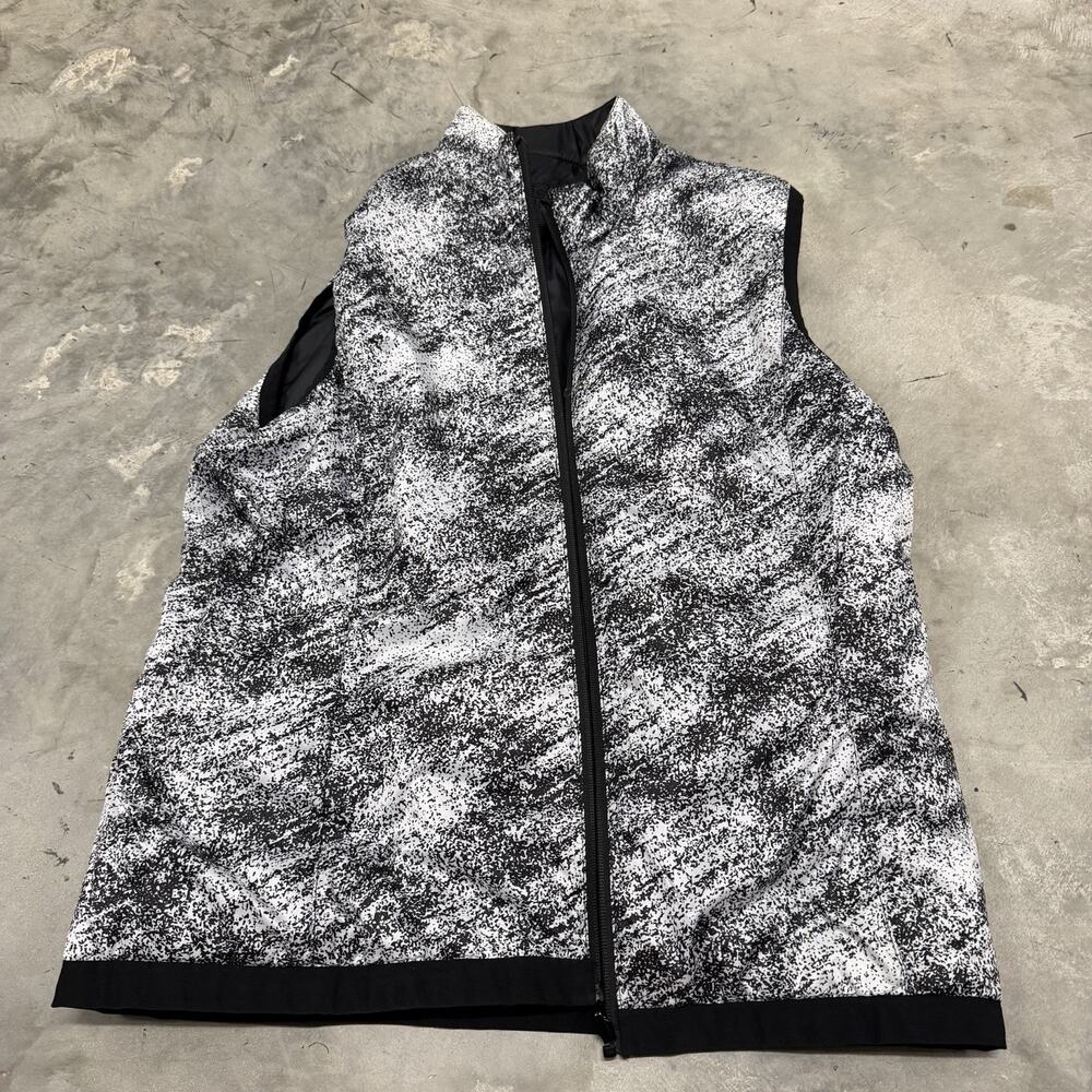 FootJoy Women Insulated Reversible Puffer Vest Golf Large Black White Sleeveless